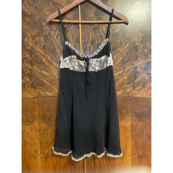 Vintage Y2K VICTORIA'S SECRET 2002 Milkmaid Babydoll 100% Silk Chemise Nightie L - Picture 2 of 5